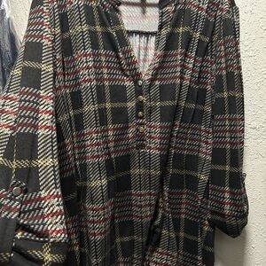 Plaid Button-Up Women's Top